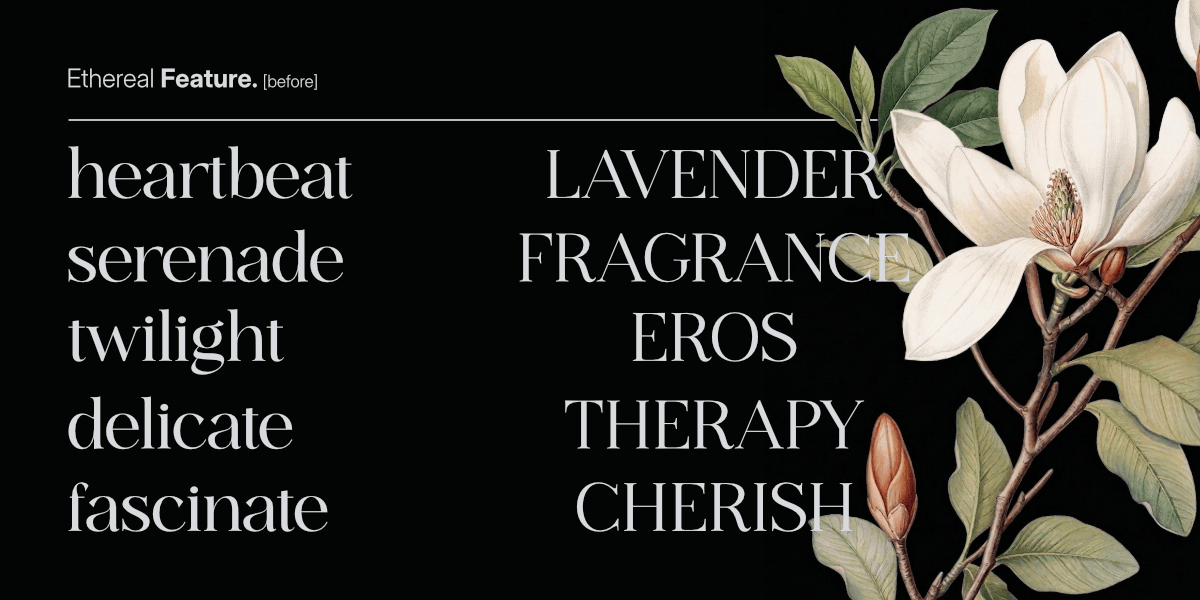 Beautiful ligature typeface