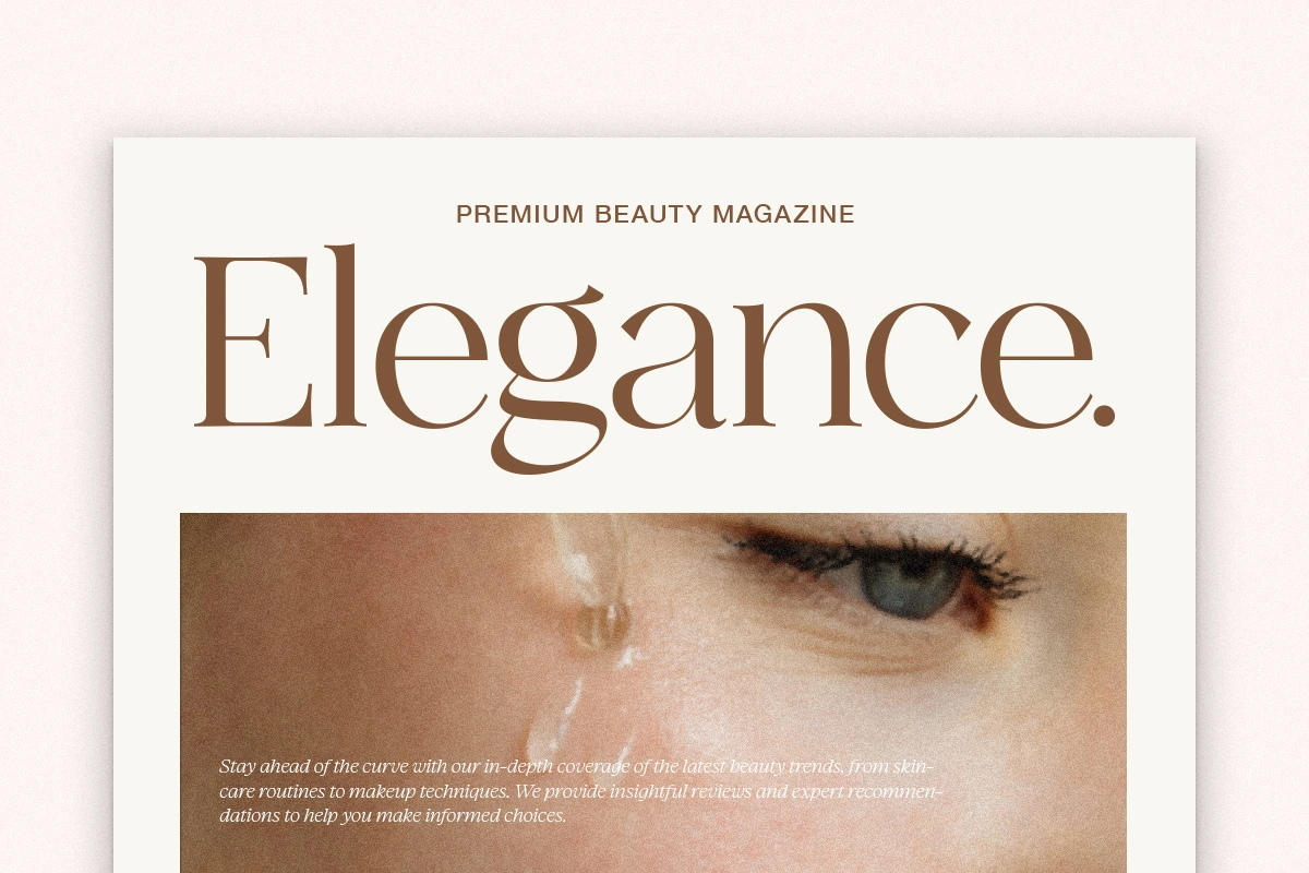 Ethereal modern serif font used on a editorial magazie