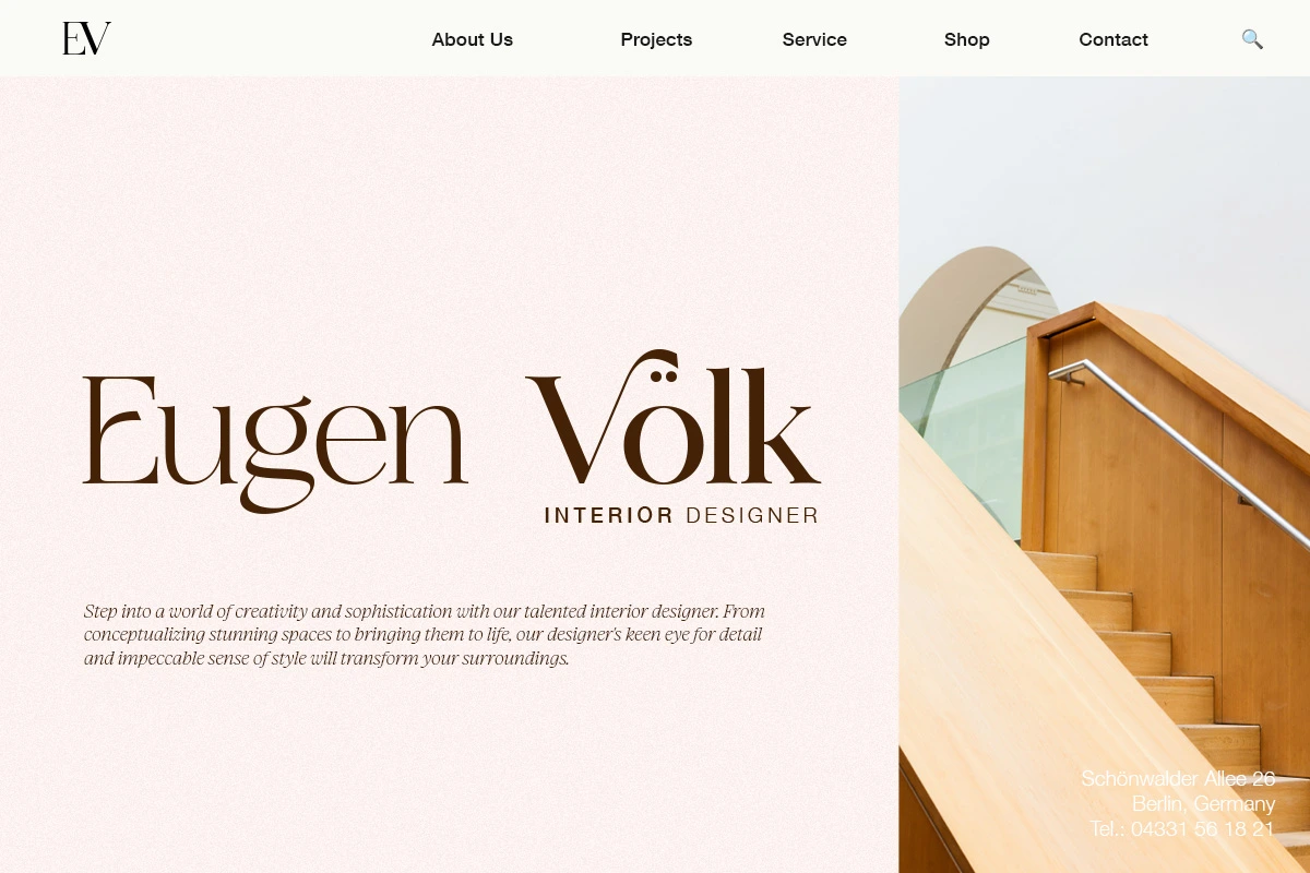 Ethereal modern serif font used on a logotype interior design logo