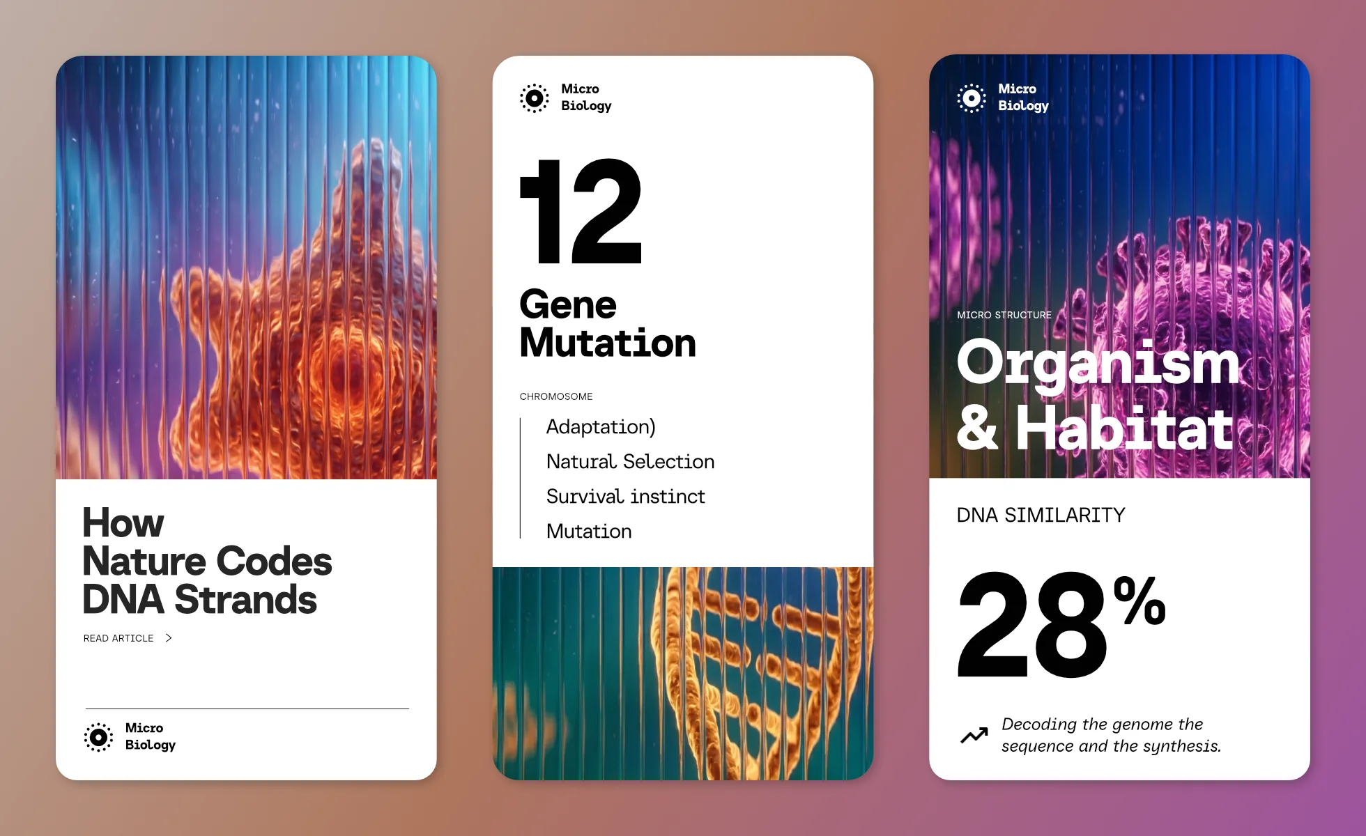 Bold geometric typography layout on a minimalist biology poster using Baru Sans typeface