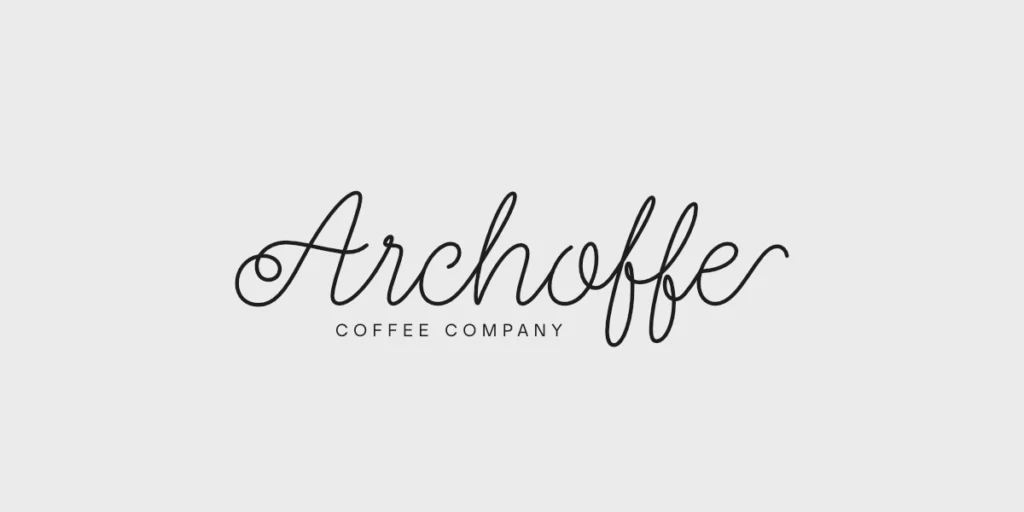 A cofe shop branding showing how to choose a logotype with cute monoline script font